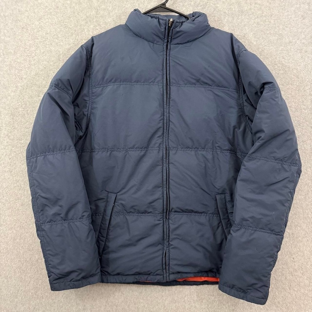 Eddie Bauer Premium Goose Down Puffer Jacket Men's Large Tall Navy Blue